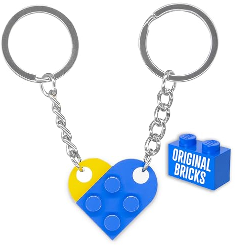 NumeroPhi Portachiavi Coppia Cuore (2 pz), Metà che si Incastano, Regalo per Anniversario, Natale, San Valentino e Nuova Casa