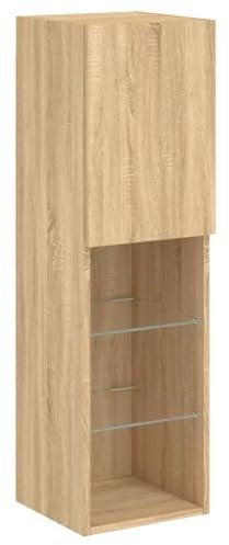 vidaXL TV Schrank, Fernsehschrank mit LED-Leuchten, Lowboard HiFi Schrank mit viel Stauraum, Wandmontage Fernsehtisch TV Möbel, Sonoma-Eiche