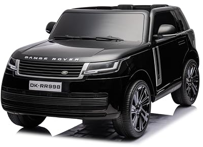 FINOOS Elektroauto Enfànt Range Rover, 12 V, mit Fernbedienung mit 2,4 GHz, 4 x Motor 12 V, 45 W, 1 bis 6 Jahre (schwarz)