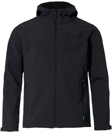 VAUDE Herren Softshelljacke Cyclone Hooded Jacket, winddicht, atmungsaktiv, wasserabweisend und warm, black, L