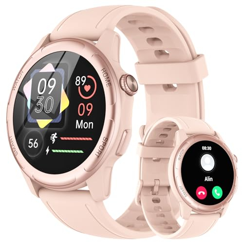 Reloj Inteligente Mujer - 1,32 HD Smartwatch Mujer con Llamada Bluetooth,Reloj Deportivo,Notificación,Monitor de Ritmo Cardíaca/SpO2/Sueño,Podómetro,200+ Diales,300 mAh,para Android iOS