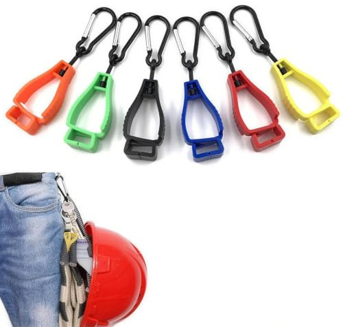 NIYATA 6Pcs Pince à Gants de Travai,Clip Porte-Gant | Porte-pince à Gants Avec Mousqueton,Gant Grabber Clip Pour Les Travaux Extérieurs,Evitez Les Pertes
