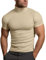 T-Shirt Herren Kurzarm Shirt Stehkragen Unterhemd Halb Kragen Einfarbig Mode 2024 Männer T-Shirts Rundhals Tee Sommer Hemd