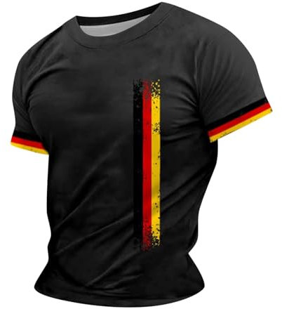 Deutschland Herren T-Shirt EM 2024 Fußball Trikot mit Nummer Tshirt Deutschland Fanartikel T-Shirts für Herren Kurzarm Rundhals Sommer T-Shirts Fußball Trikot Herren em 2024
