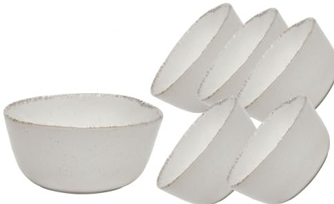 Van Well | URBAN Schale 11 cm creme 6er Set - Steinzeug für Tapas, Dips, Snack und Saucen