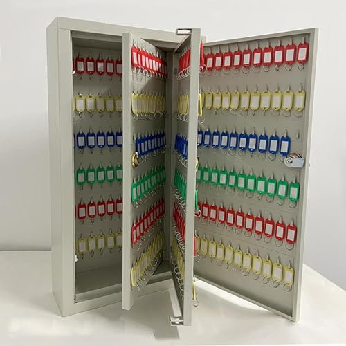 GLDWEY Schlüsselschrank Schlüsselkasten 300-600 Haken Schlüsselaufbewahrungsschrank Schlüsselschrank Schließfach Wandmontage Schlüssel-Organizer Aus Stahl Mit Schlüsselanhängern(Size:350)