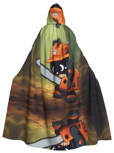 WHJYYXDE Bonito patrón de motosierra llorando de calidad para Halloween, capa con capucha adecuada para disfraces de cosplay
