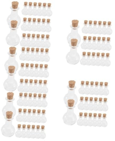 Cabilock 100 Piezas Botella De Vidrio De Corcho Botellas De Embalaje De Deseos Tarro De Los Deseos Botellas De Deseo Del Deseo Botellas Mini Botellas Pequeñas De Corcho Transparent