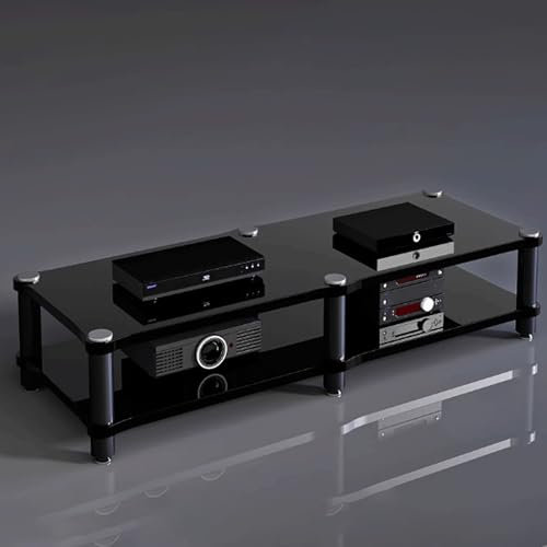 GUQASDV Audio-Rack-Turm, AV-medienständer, Rack-Audio-Turm, Audio-Rack-ständer Stabil mit Viel Stauraum 4 Größen 4 Farben(Nero,2 Layer)