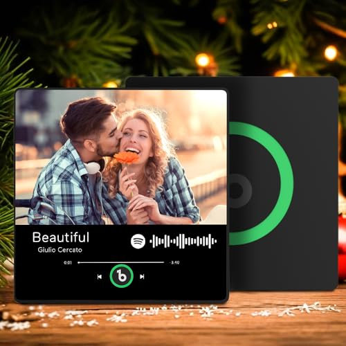 Personalised Music Album Fridge Magnet - Can Play Songs - Custom Music Player Refrigerator Magnet with Photo & Picture, Christmas Anniversary Valentine's Day Gifts for Couples Him Her