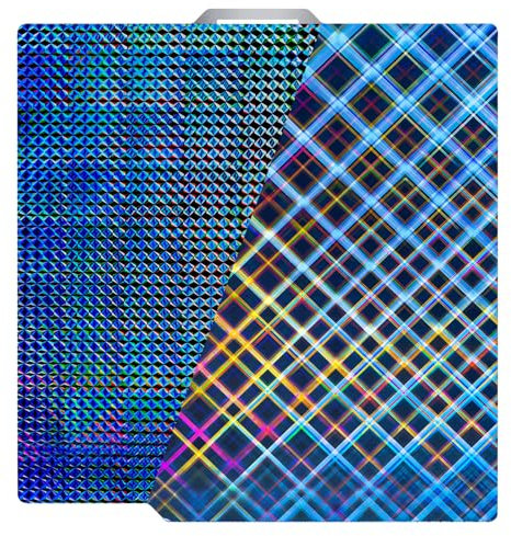 TIOPY Rainbow Plaid +Phantom H1H Bambu Lab Build Plate 257x257mm, 3D Double Sided Print H1H Spring Steel for Bambu Lab X1 X1C X1E P1P P1S A1,No Magnetic Base