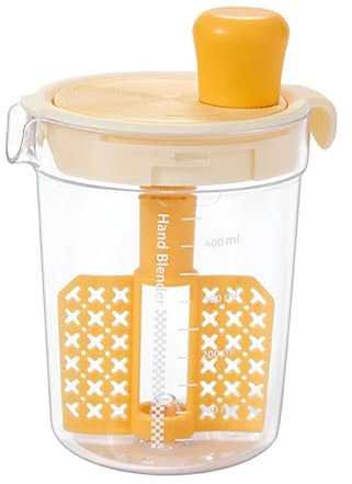 Qianly Salatdressing-Mischer, manuelle Flasche mit Maßangabe, Auslaufschutz für Salate und Teige in der Gastronomie, Gelb