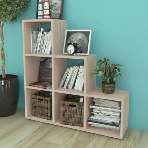 ShGaxin Treppenregal Bücherregal 107 cm Eichefarben, Bookshelf, Regalbrett, Book Shelf, Bücher Regal, Deko Regal Wohnzimmer, Standregal,