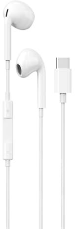 Maplin Wired USB-C Earbuds, Built-in Microphone & Controls, TPE Cable, 1.2m, Compatible with iPhones, iPads, Tablets, Smartphones and Laptops