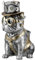 Casablanca Design Skulptur Hund Mops mit Hut Höhe 25 cm Breite 13 cm Zahnräder-Motiv Wohnzimmer Skulpturen Deko Modern (Steampunk Mops)