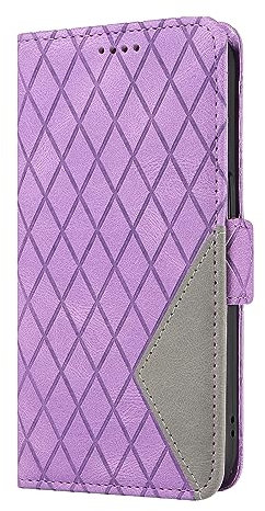 Ucikov Flip Phone Case for Samsung Galaxy S25 Ultra, Two Styles of Color Patchwork for Shell Shockproof Wallet Case Stand Cover for Samsung Galaxy S25 Ultra, Purple