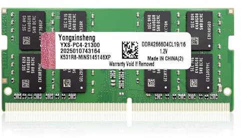 DDR4 SODIMM 2666 MHz 16GB Laptop RAM PC4-21300 Non-ECC Unbuffered 1.2V 2Rx8 Dual Rank 260-Pin CL19 PC Computer Memory Upgrade Module