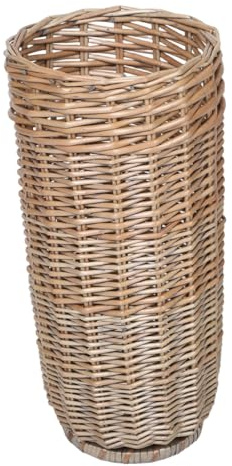 HEALLILY Porte-parapluie en Rotin Naturel Grosse Capacité, Support Autonome et Portable, Panier de Rangement Élégant pour Parapluies et Cannes le Salon