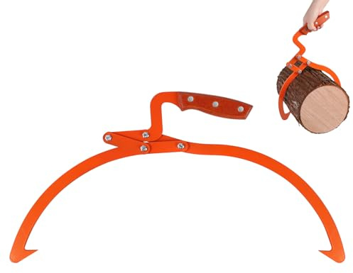 SWAWIS Skogsverktyg för att lyfta stammar av legeringsstål, maximal diameter: 20'' (50,8 cm), bärförmåga: 300 kg, för transport av timmer (Orange)