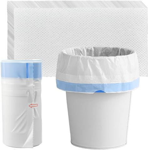 UHETLET 40 Stück Toilettenbeutel mit Saugfähigen Pads Toilettenstuhl Bettpfanneneinlagen Camping Tragbare Toiletteneinlagen Toilette Kotztüten Hygienebeutel Müllbeutel campingtoilette für Bettpfanne
