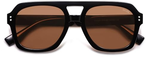 SOJOS Lunettes de soleil aviateur rétro épaisses polarisées pour homme et femme, grandes nuances carrées tendance SJ2385