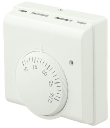 WheatThrive Room Thermostat, Heating Thermostat, Temperature Controller, Mechanical for DIAL, On/Off Switch, 10A, 220V, for Floor Heating, Boiler, White