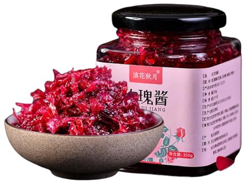SntCrave Rose Petal Jam with Honey 335g | All-Natural Spread, No Artificial Ingredients | Edible Blossom Preserve for Toast, Yogurt, Desserts | Gluten-Free, Vegan