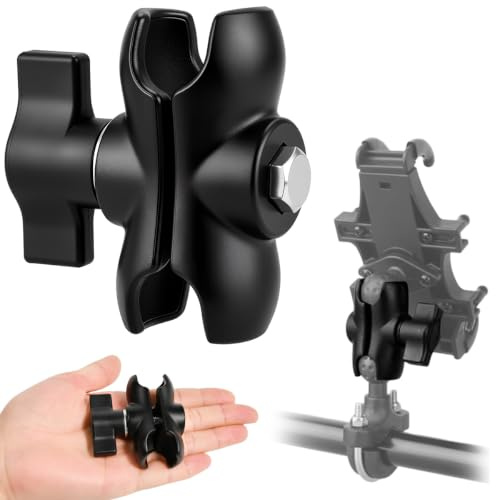 HINATDD Mount Halterung für RAM Doppelsockelarm 6cm Handyhalterung Motorrad | Halterung Kompatibel mit RAM Mounts B Größe 1 Zoll Kugel Komponente und Fahrrad Motorrad Handyhalter mit 1'' Kugel Adapter