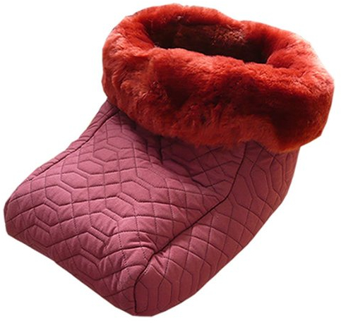 Fußsack Fußwärmer FUSA-NW-BOR-BOR Steppstoff mit echtem Merino Lammfell gefüttert 25mm bordeaux-bordeaux