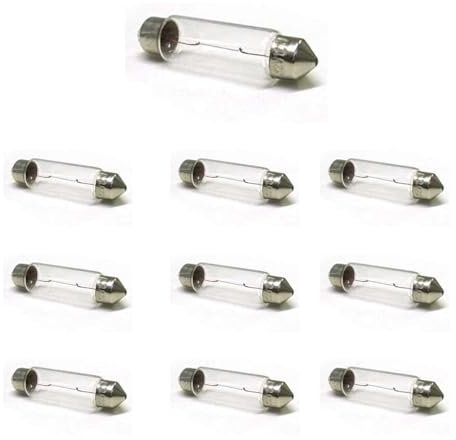 10 Pezzi Lampadine Alogene 24V Per Camion (Siluro T11 C10W 41mm 24V 10W)