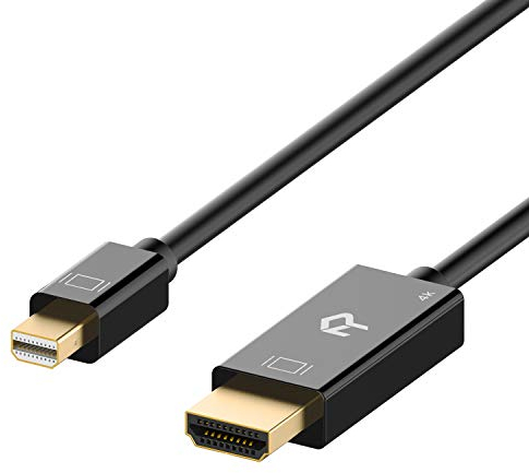 Rankie Mini DisplayPort (Mini DP) to HDMI Cable, 1.8 m (Black)