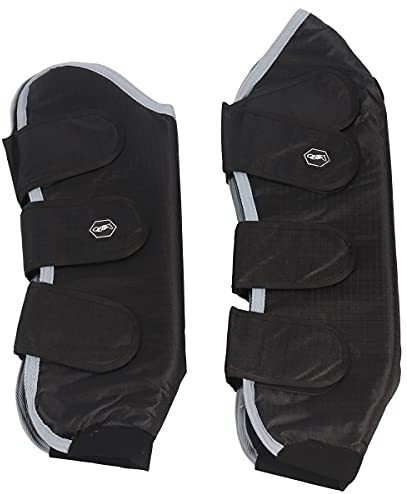 QHP Transportgamaschen 4er Set aus Ripstopmaterial schwarz Klettverschlüsse (Vollblut)