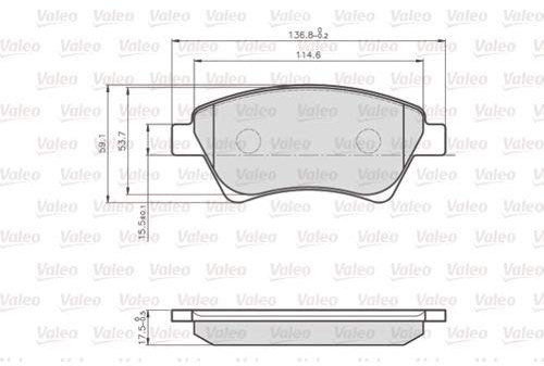 VALEO 872930 Bremsbeläge
