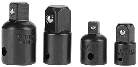 4pcs Chrom-Vanadium-Stahl-Sockel-Adapter und Reduzier-Set - 1/4 , 3/8, 1/2 Schraubenschlüssel-Adapter Ratschen-Sockel Extentsion Conversion Kit (Schwarz)
