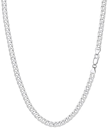 PROSILVER Damen Choker Kette 925 Sterlingsilber Panzerkette 5mm breit Mädchen Halskette Gliederkette 36+5cm Kettelänge trendiger Schmuck Accessoire für Weihnachten Jahrestag