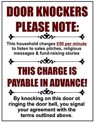 Ecool Door knockers please note this charge is payable in advance retro shabby chic vintage style picture metal wall plaque sign (150mm x 100mm)