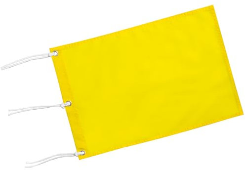 KINGTOP Grommets Golf Flag with Securing Strings, 14 by 20, Putting Green Flags for Golf Course, Driving Range 420D Nylon Golf Pin Flags, Blank Yellow