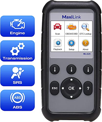 Autel ML629 OBD2 Scanner, Upgraded of AL619, Car Code Reader Check Engine ABS SRS Transmission Diagnostic Scan Tool with Auto VIN, Ready Test