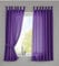 Gardinenbox 2er Set Vorhänge Schal Schlaufen »Berlin« HxB 175x140 cm Lila Blickdicht Microsatin Lichtdurchlässig Kräuselband Uni Matt, 20400N2