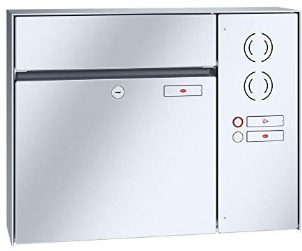 RENZ/Plan/Aufputz-Briefkastenanlage Wand-Briefkasten / V4A-Edelstahl/Volumen 28 L/Sprechsieb rechts/Dein-Briefkasten.de