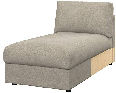Soferia Kompatible Ersatzbezug fur VIMLE Recamiere, Stoff Strong Taupe, Beige