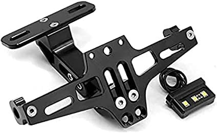 Bostar Portamatrículas Moto Universal Soporte Placa de Matrícula con LED Luz Ajustable Titular de Licencia