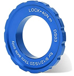 OUKENS Centerlock Lockring, Centerlock Lock Cover Ring Disc Rotor Lockring Centerlock Rotoren Werkzeug für Fahrrad Mountainbike, Fahrradzubehör (Blau)