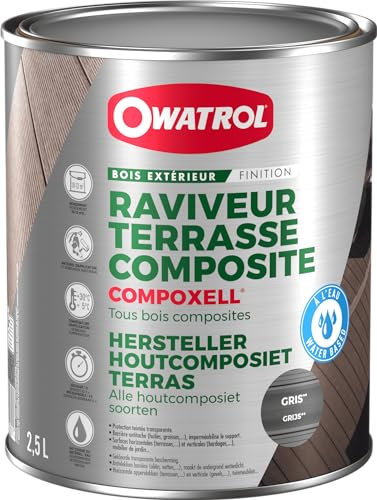 Compoxell - Raviveur pour terrasse en bois composite - Owatrol - 2,5 L Gris