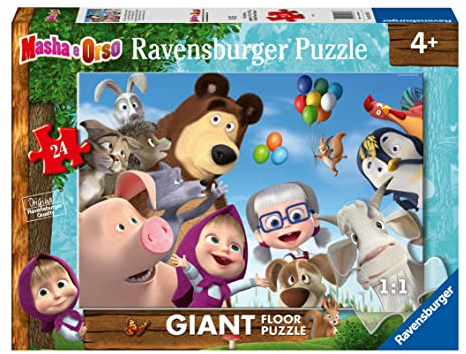 Ravensburger 03133 7 Masha e Orso, Mascha und der Bär, 24 Teile, Riesen Boden, Puzzle für Kinder, Empfohlenes Alter 3+, Mehrfarbig