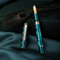 Hongdian N7 Piston Fountain Pen, Iridium Long Edge Fine Nib Green Color Barrel, Smooth Writing Instrument with Metal Pen Case