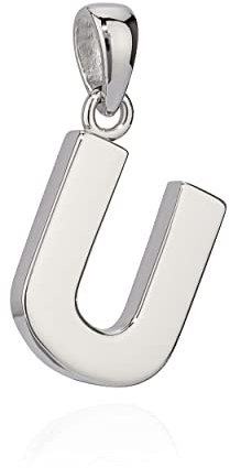 NKlaus 13x11mm Kettenanhänger Buchstabe U Silber 925 anlaufgeschützt glanz Alphabet 10052