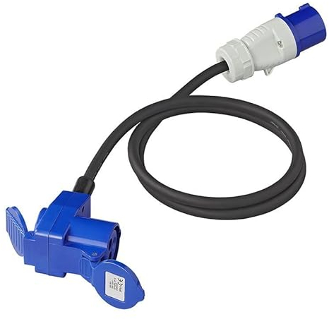 ProPlus Adapterkabel 150cm 3x2,5mm² von CEE Stecker nach CEE Winkelkupplung + Schuko Steckdose