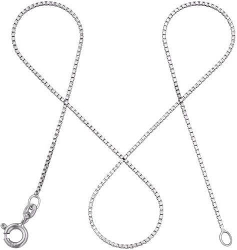 modabilé Damen Venezianerkette aus 585er Weißgold (40cm I 0,9mm breit) I Goldkette 585 ohne Anhänger I Zarte Halskette für Frauen I Echtgold Kette I Goldkettchen