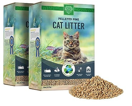 Small Pet Select Premium Pine Pelleted Cat Litter, 100% All Natural Pellet Kitty Litter, Non Clumping Non Tracking Low Dust Litter, Made in UK 40lb (18.14kg)